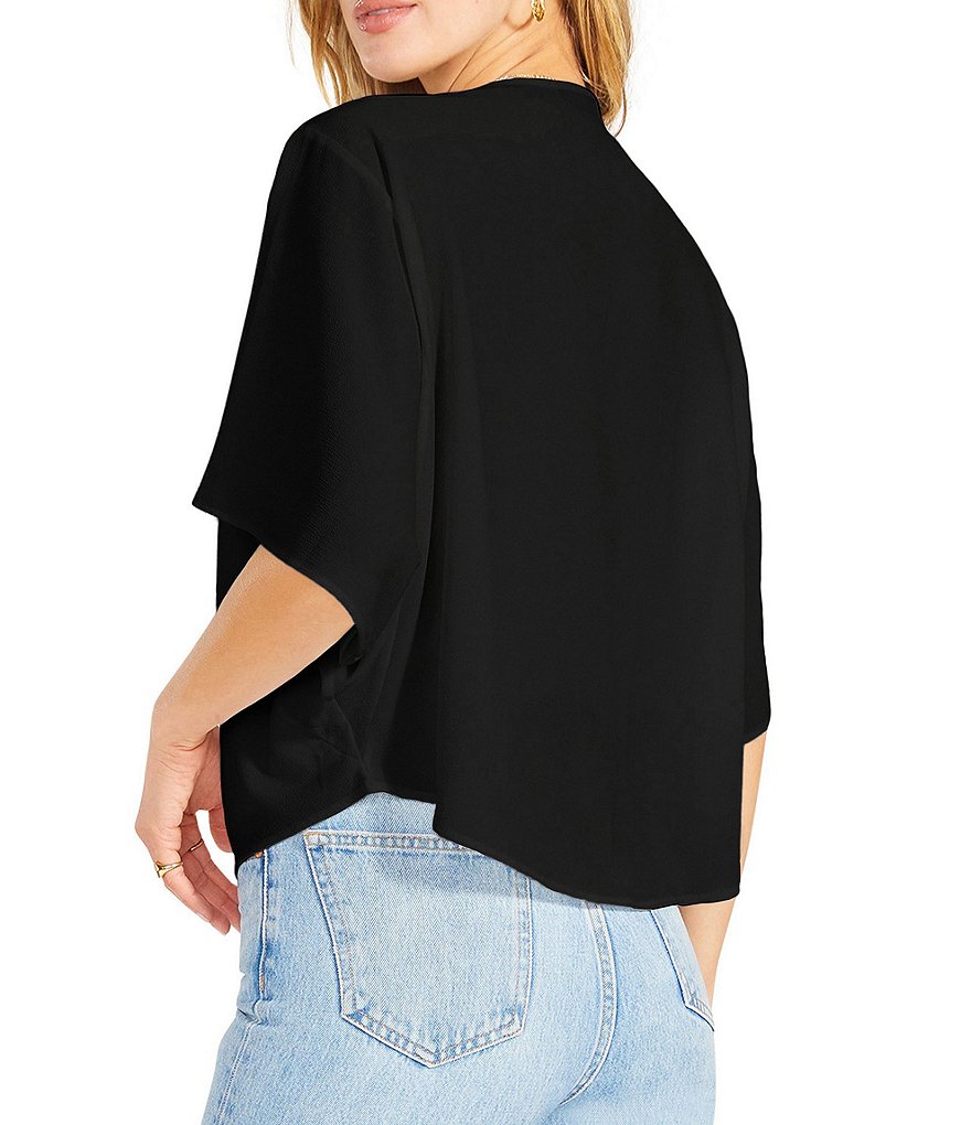 WAYF Double Ruffle V-Neck Peplum Top