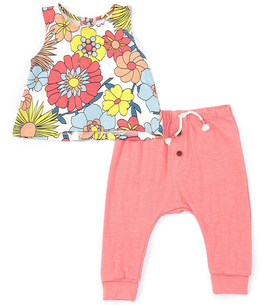 Jessica Simpson Baby Girls Newborn-9 Months Floral Tank Top & Jogger Pant Set