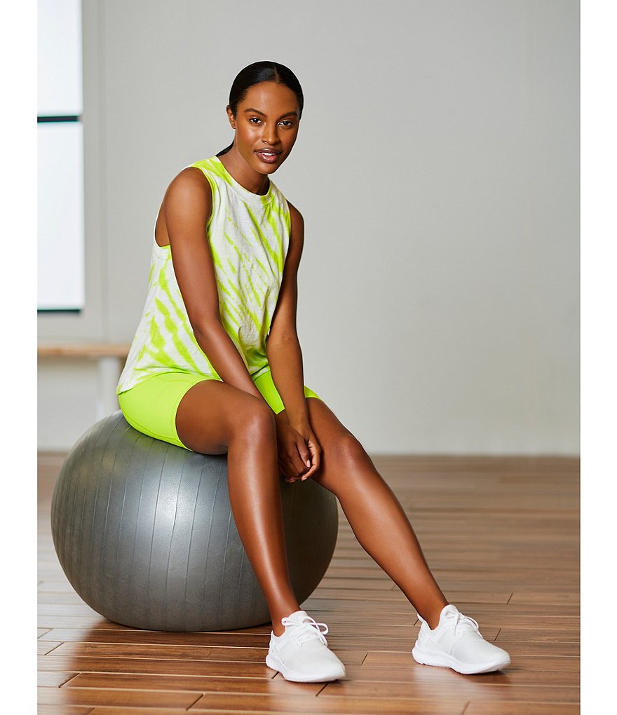 Kinesis Sleeveless Tie Dye Jewel Neck Muscle Tank