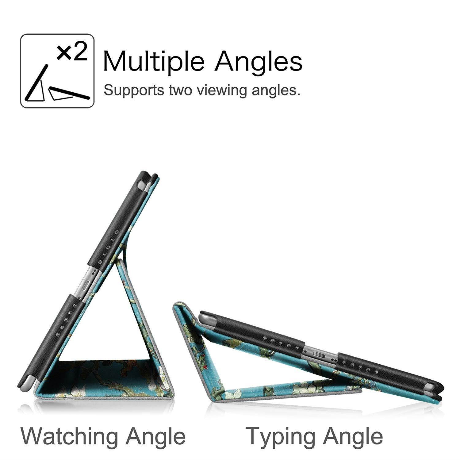 Fintie iPad Air 2 Case - Premium Vegan Leather Slim Fit Folio Case Smart Stand Protective Cover Auto Sleep/Wake Feature for Apple iPad Air 2, Blossom