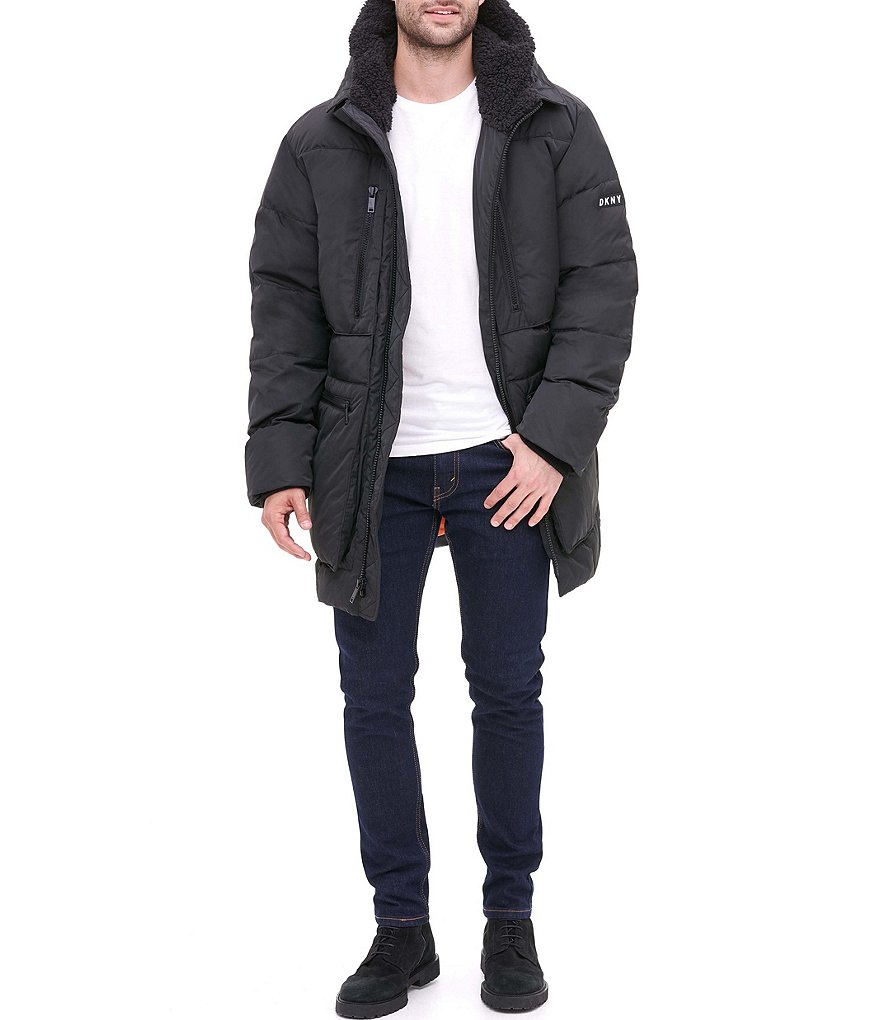 Cole Haan Hooded Down Zip Front Puffer Jacket