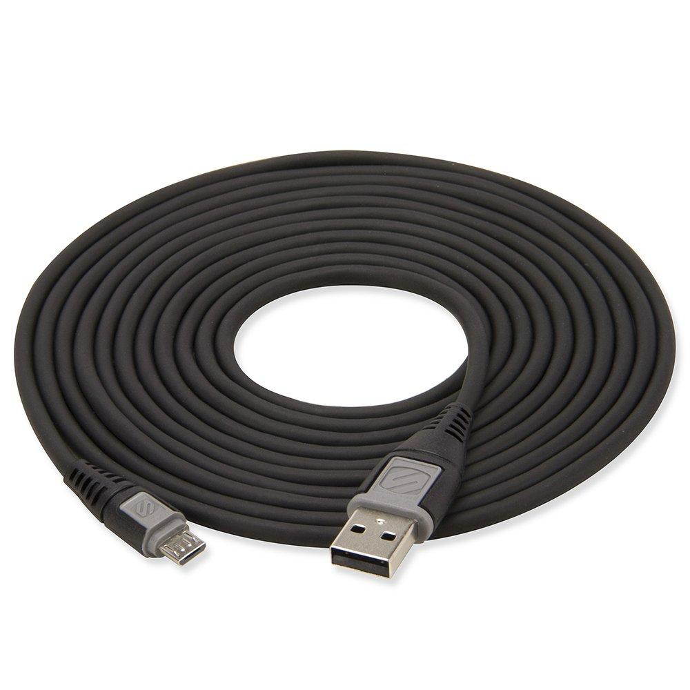 SCOSCHE USBM3 Syncable Micro Charge & Sync Cable for ALL micro-USB Devices 3-ft. Black/Gray