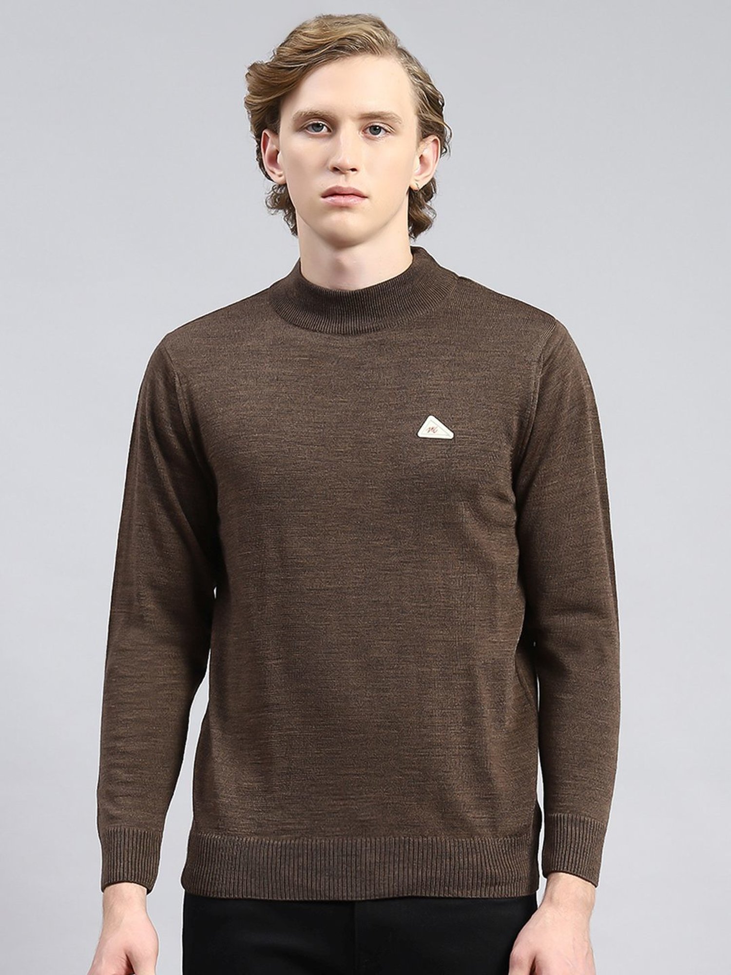 Monte Carlo Dark Brown Regular Fit Sweater