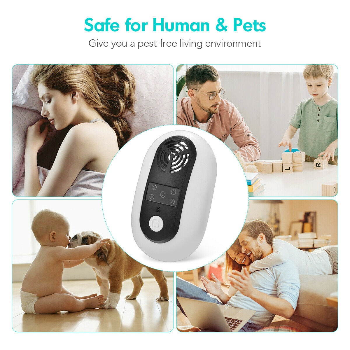 Electronic Ultrasonic Pest Repeller Rats Mosquito Bugs Cockroach Killer Reject