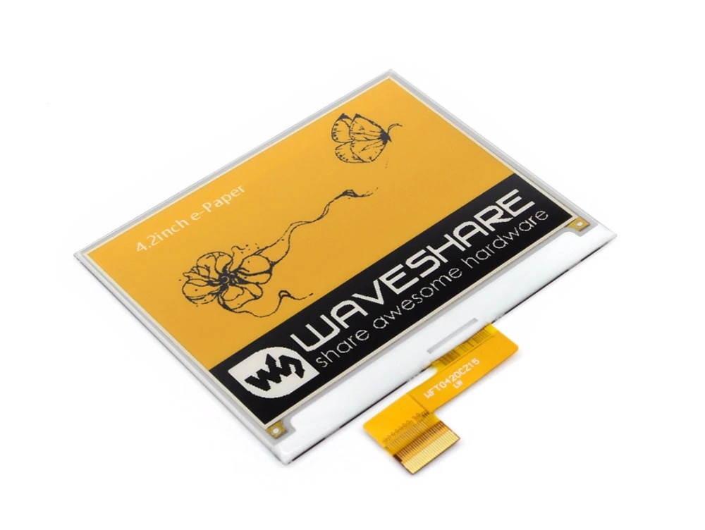 4.2inch E-Ink Raw Display 400x300 E-paper  Three-color:Yellow Black White SPI No PCB No Backlight low consumption