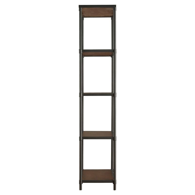74.25" Webster 4 Shelf Mixed Media Bookshelf Black - Inspire Q