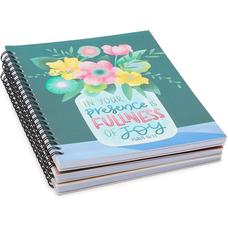 Faithful Finds 3-Pack Christian Inspirational Bible Quote Spiral Lined Notebook Journal (6 x 8 in, 110 Page)