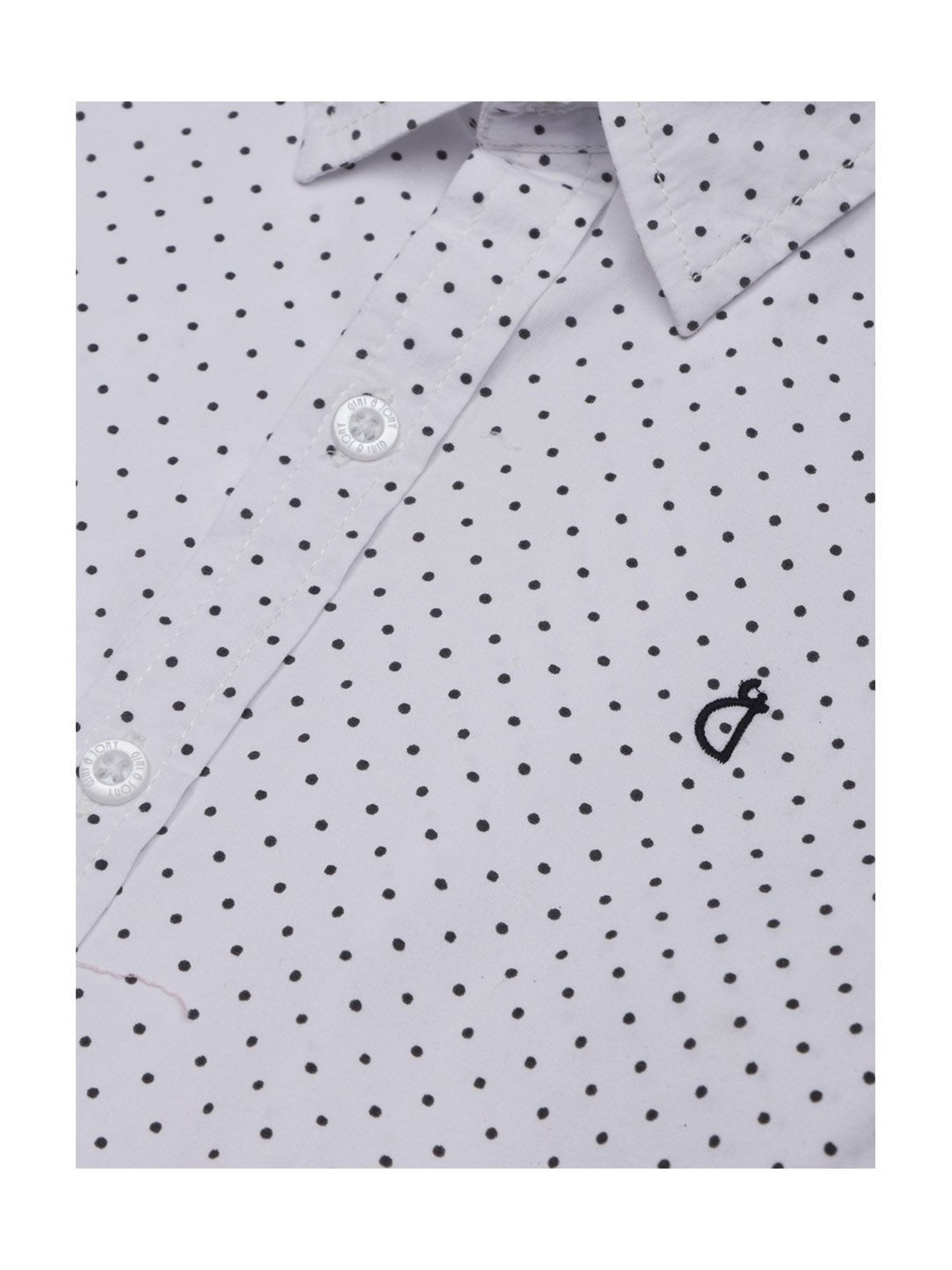 Gini & Jony Kids White Printed Full Sleeves Shirt