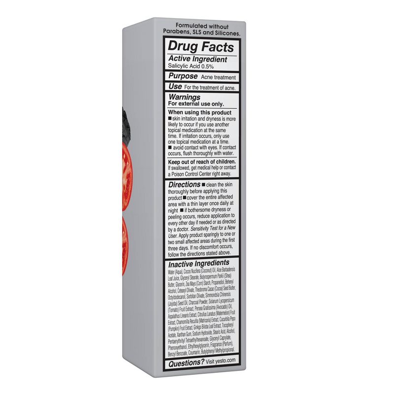 Yes To Tomatoes Charcoal Acne-Fighting Overnight Moisturizer - 1.7 fl oz