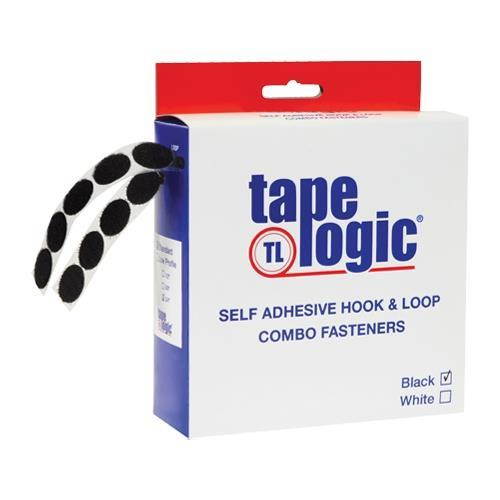 Tape Logic Hook and Loop Combo Packs 1/2" Black Dots (200 Dots)
