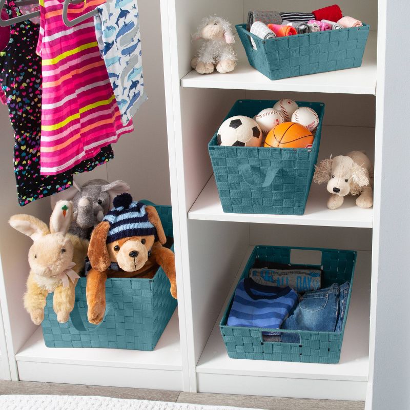 Simplify Large Woven Storage Bin Navy