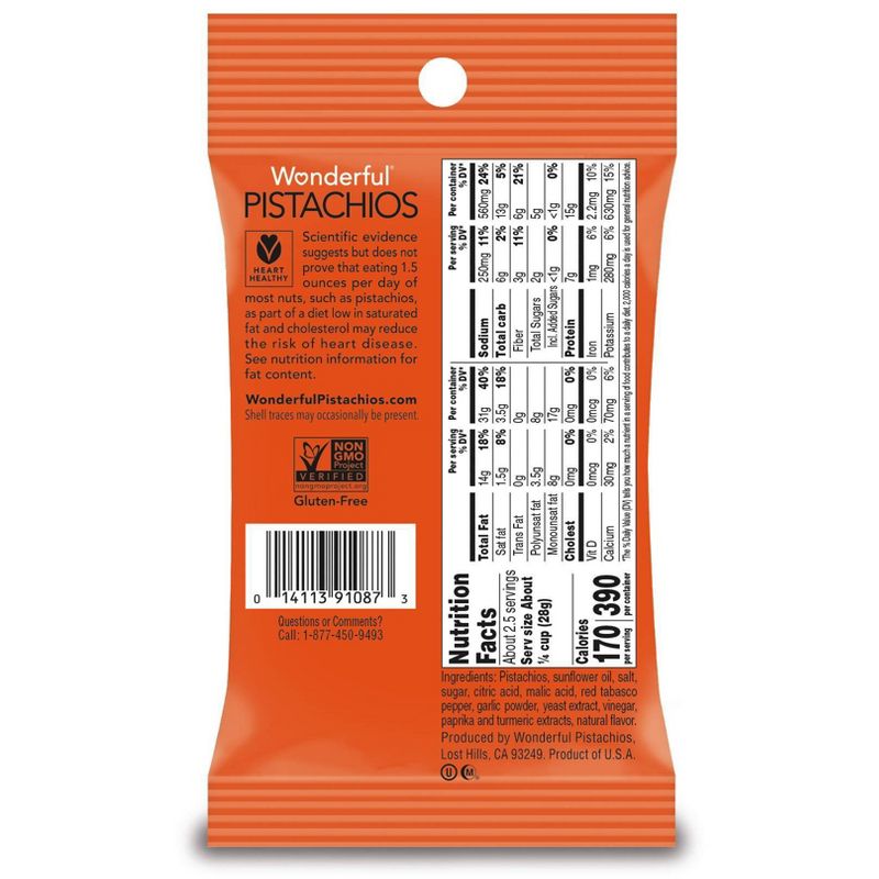 Wonderful Pistachio No Shells Chili Roasted - 2.25oz