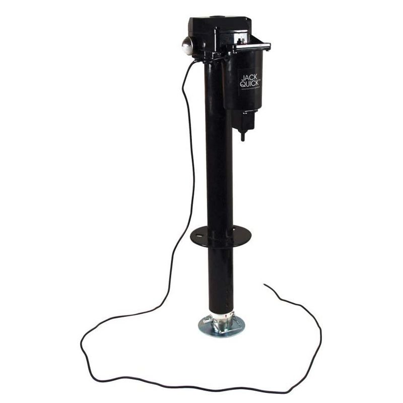 Quick Products JQ-3000 2.25 Inch Water Resistant 3,250 Pounds Electric Tongue Jack with Dual LED Work Lights and Manual Crank Override
