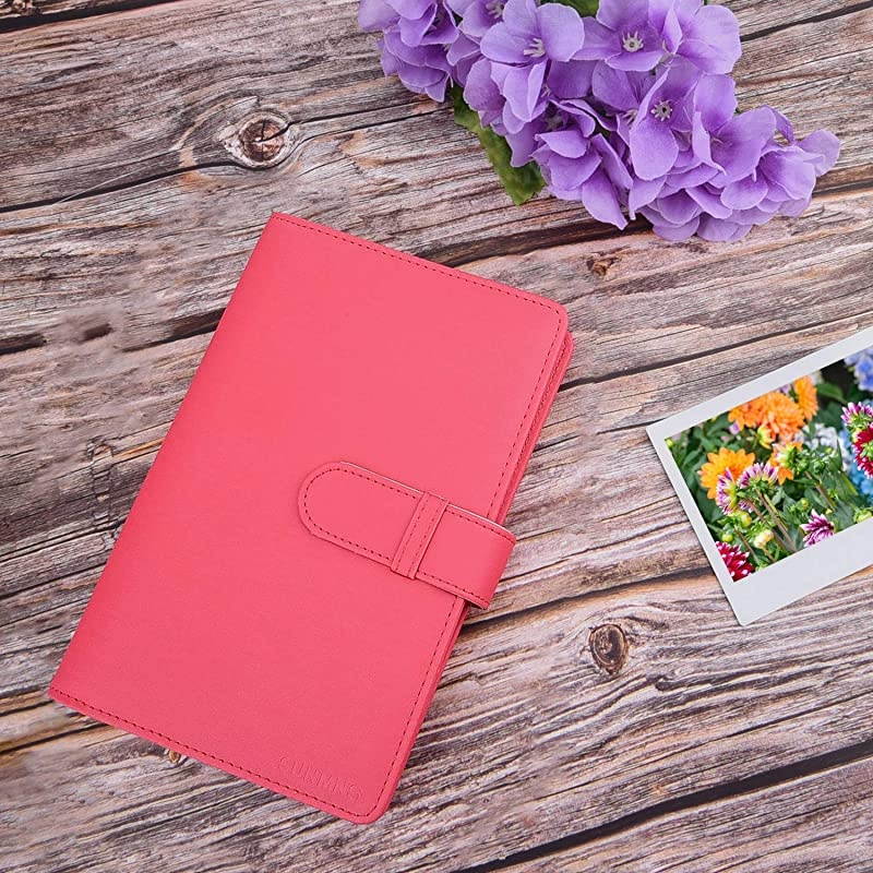 Wallet PU Leather Photo Album Compatible for Fujifilm Instax Wide 300 Camera Polaroid POP POP 20 Originals OneStep 2 OneStep+ Printer Film Pink