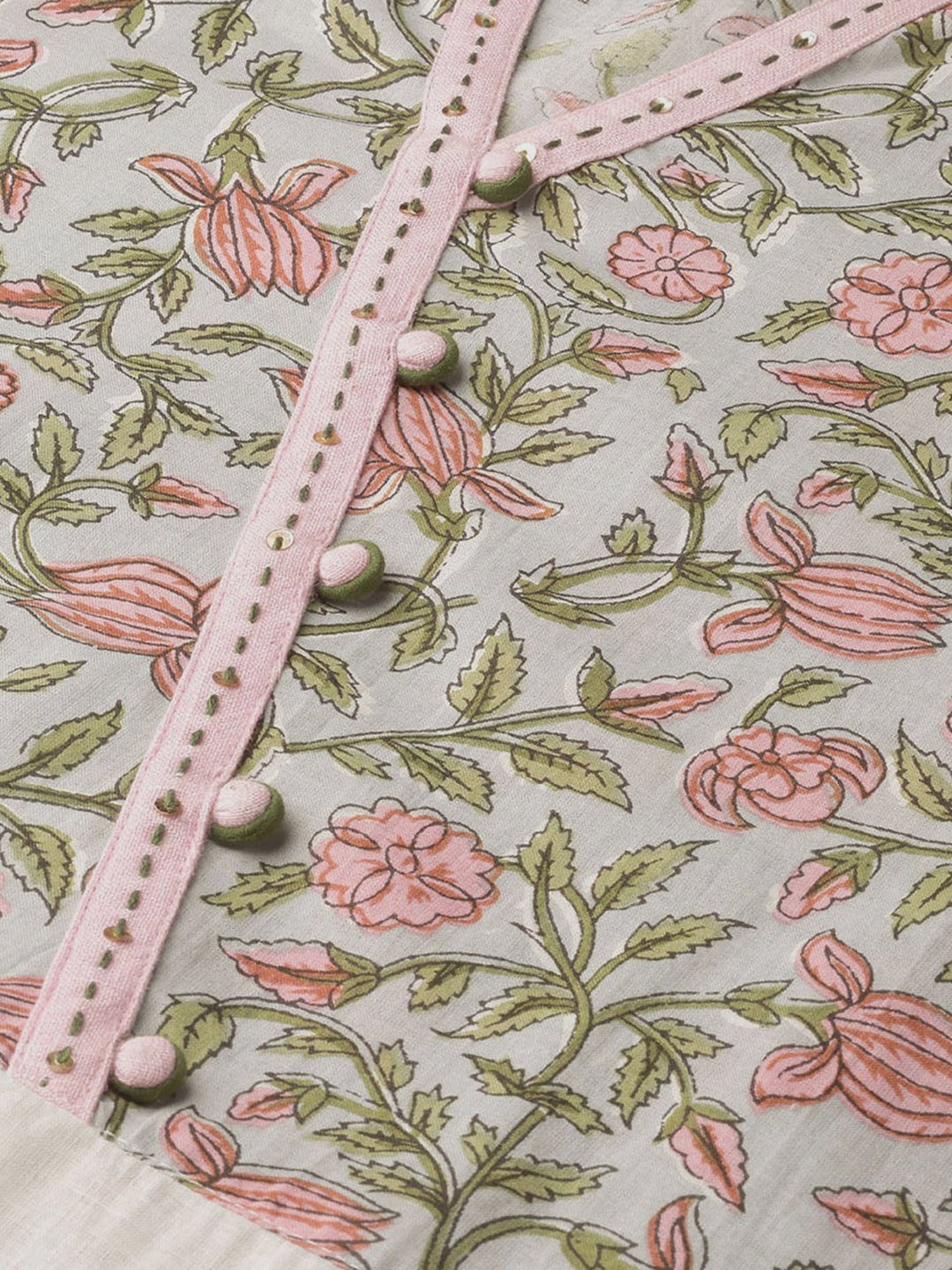 Saffron Threads Black Printed Straight Kurta