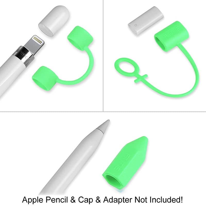 3 Pieces Bundle for Apple Pencil Cap Holder Nib Cover Adapter Tether for Apple Pencil 1st Generation iPad 102 iPad 97 iPad Air 3rd GeniPad Pro 105 iPad Mini 5 Green Glow in The Dark