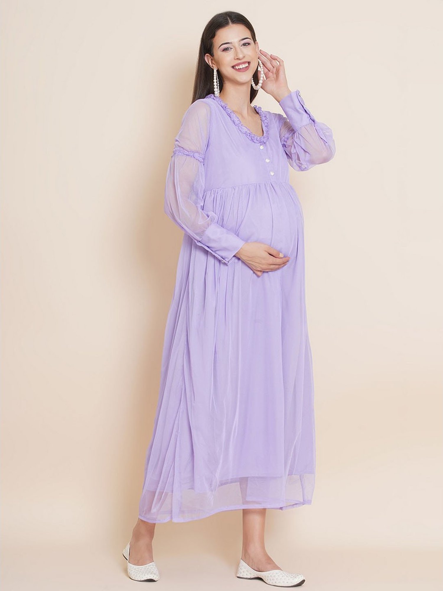 Mine4Nine Lavender Maternity Dress