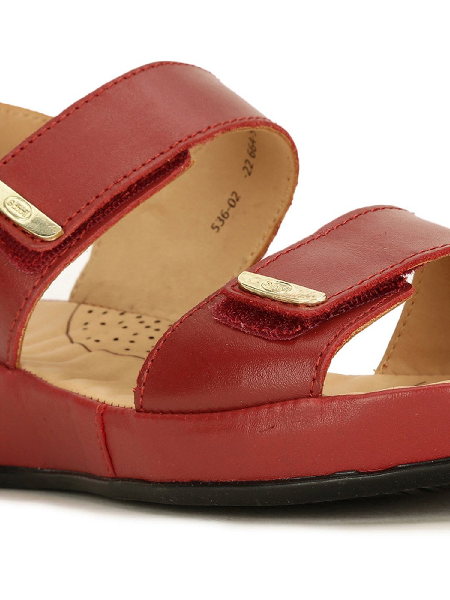 Scholl by Bata Women's Red Back Strap Wedges