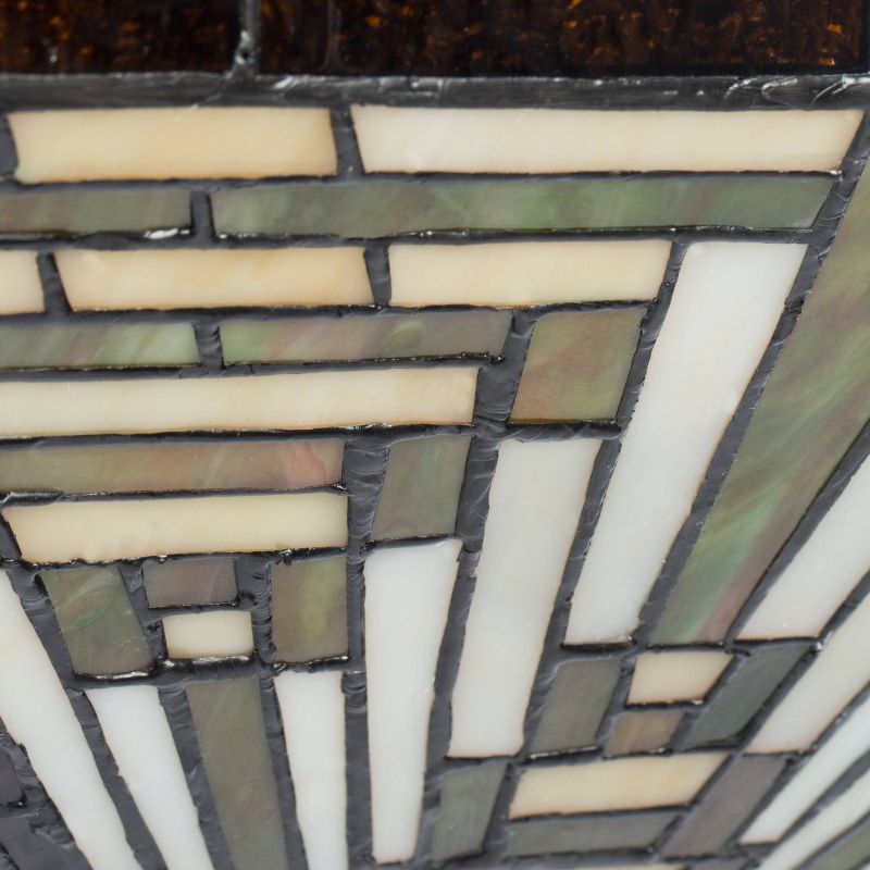20" x 20" x 12" Tiffany Style Frank Lloyd Wright Mission Ceiling Lamp Brown - Warehouse of Tiffany
