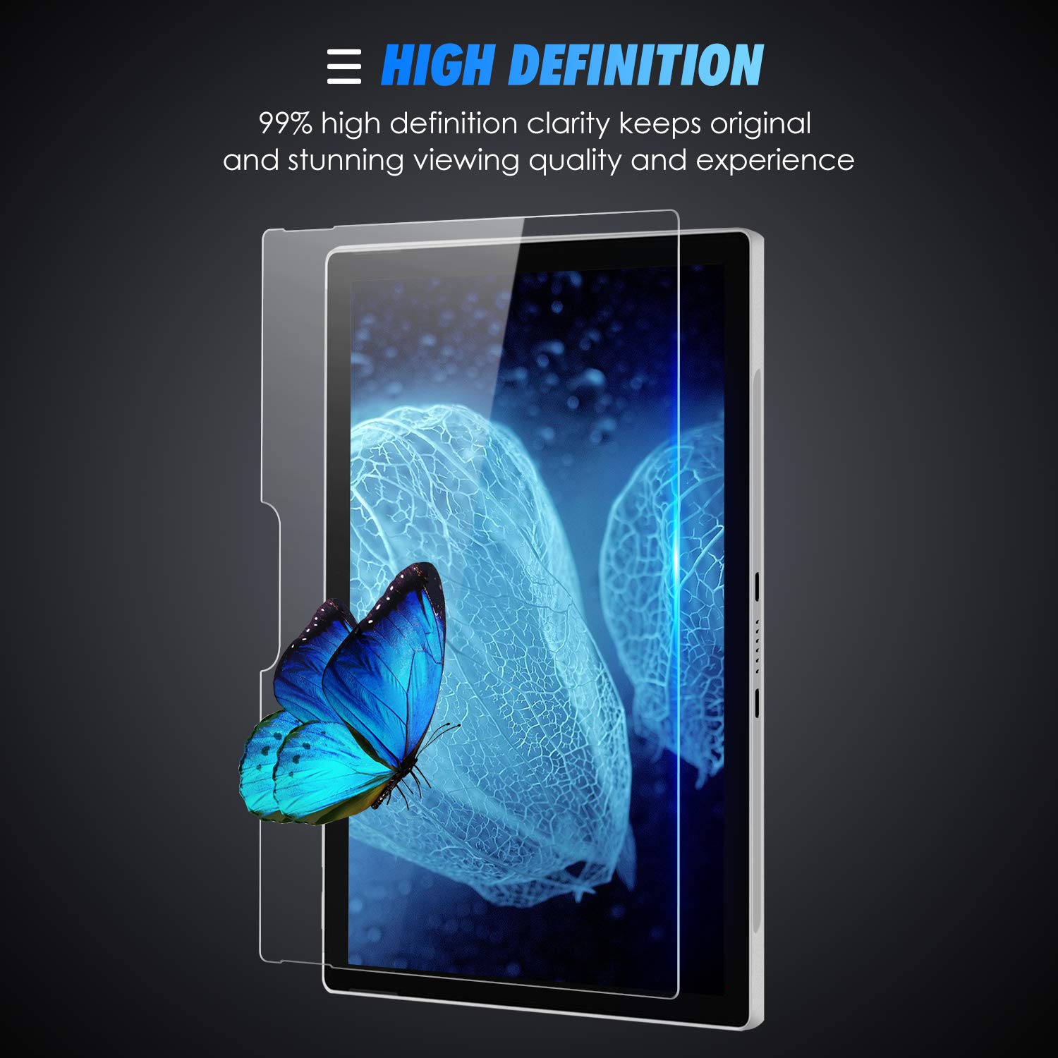 Screen Protector for Surface Pro 7 / Surface Pro 6 / Surface Pro (5th Gen) / Surface Pro 4, SPARIN Tempered Glass Screen Protector - Surface Pen Compatible/Scratch Resistant