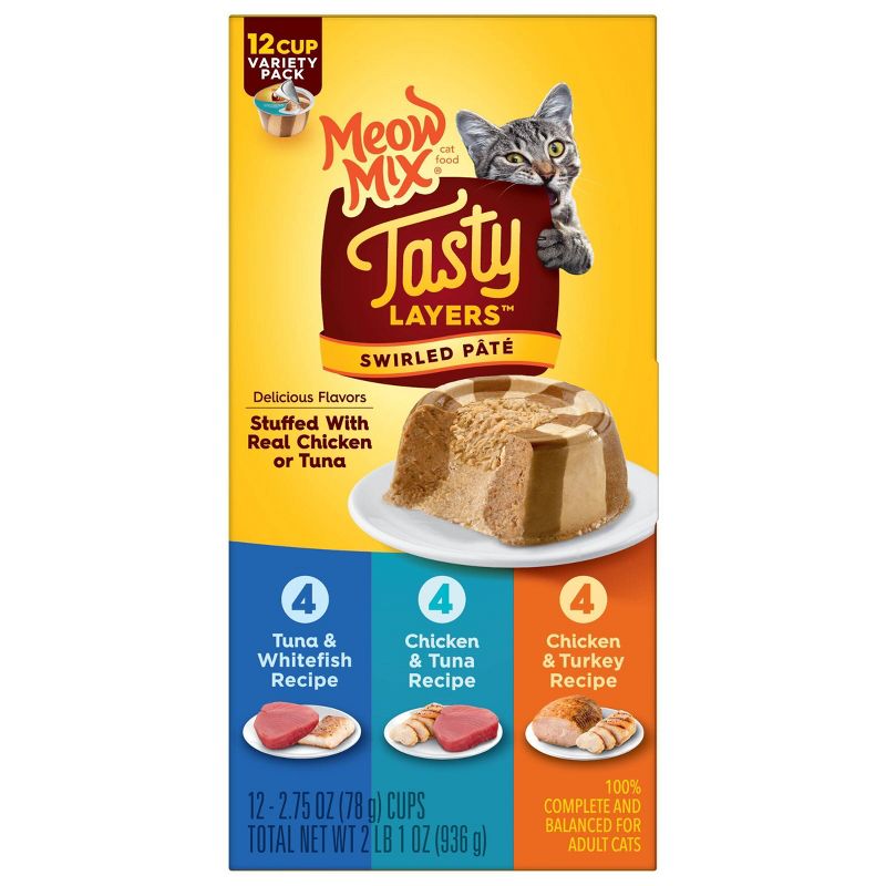 Meow Mix Tasty Layers Wet Cat Food Variety Pack - 2.75oz
