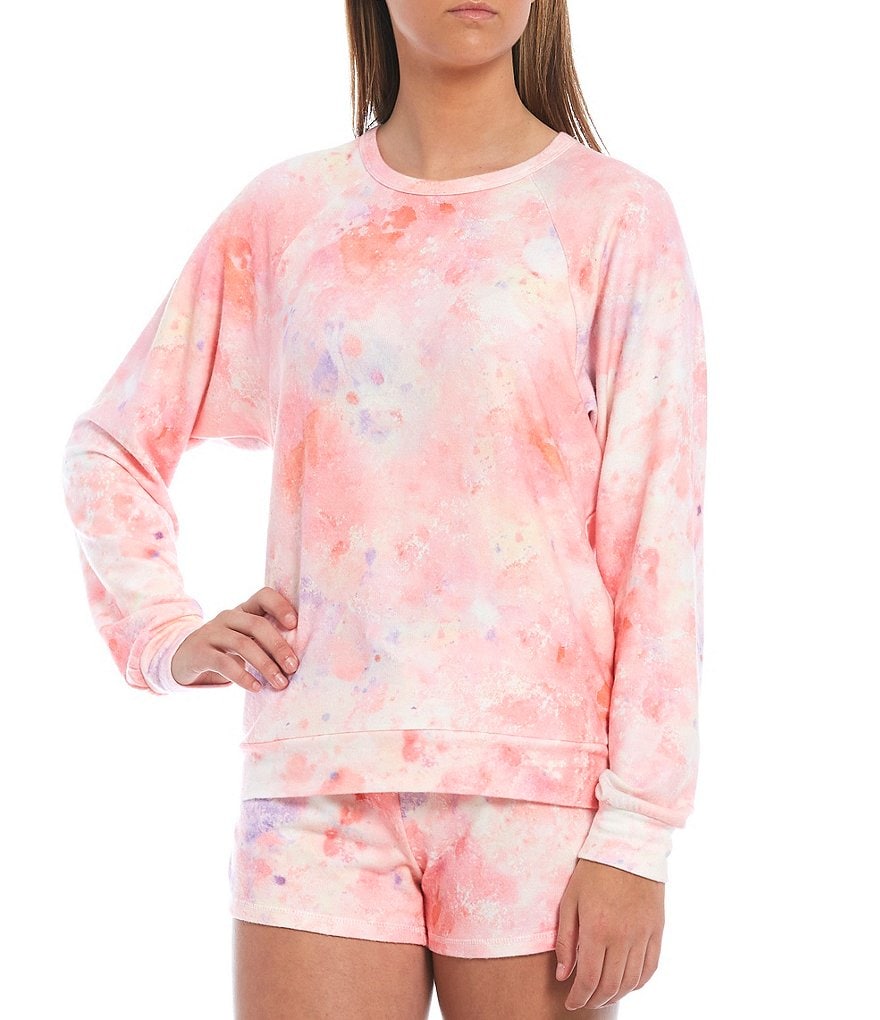PJ Salvage Melting Crayons Coordinating Tie-Dye Print Knit Sleep Top