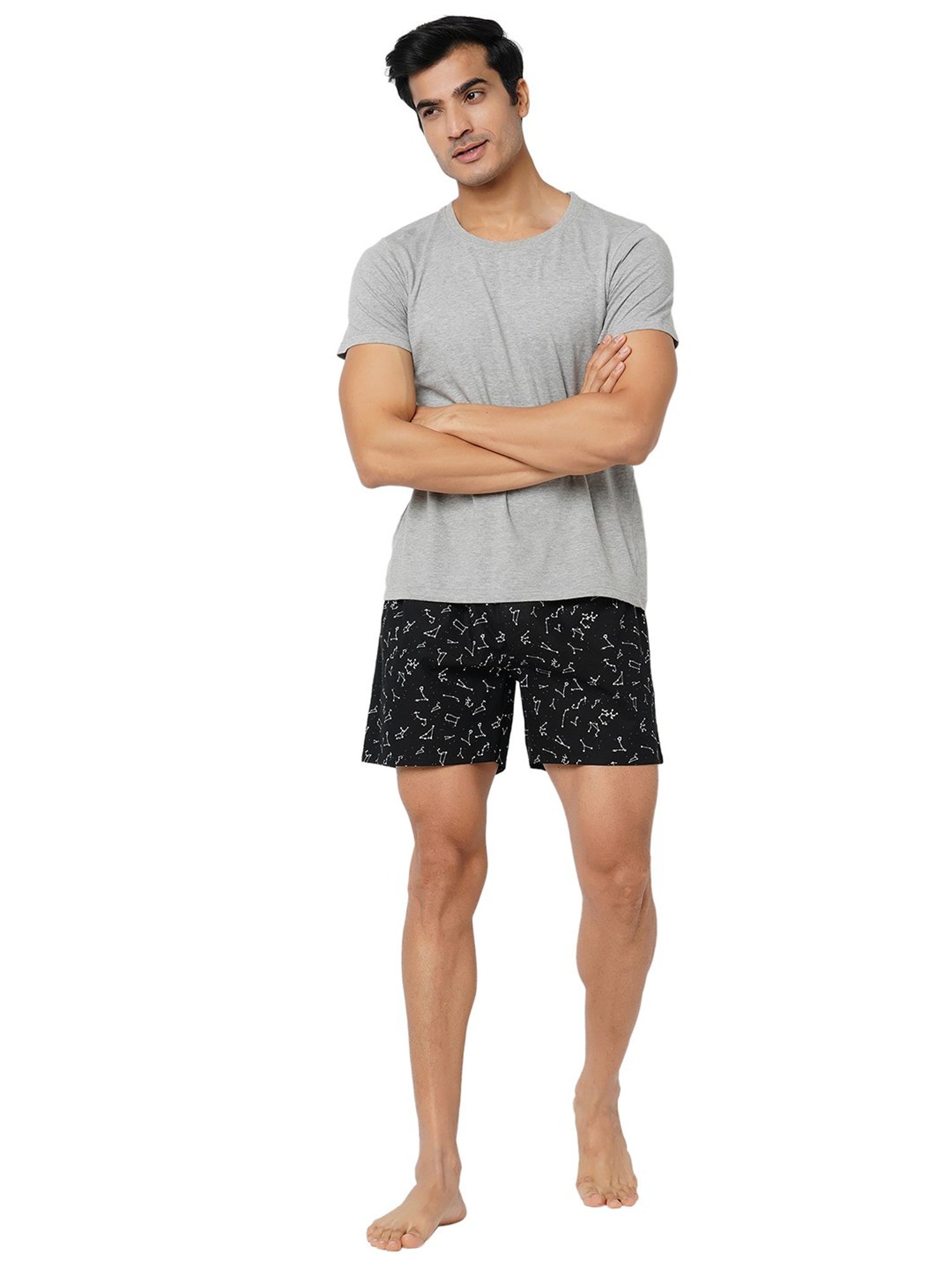 Fitz Black Printed Cotton Boxers