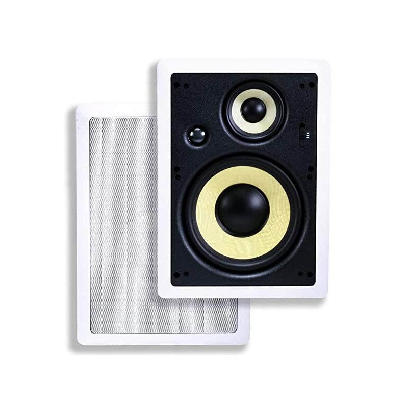 3-Way Fiber In-Wall Speakers - 8 Inch (Pair) With Removable And Paintable Grille - Caliber Series