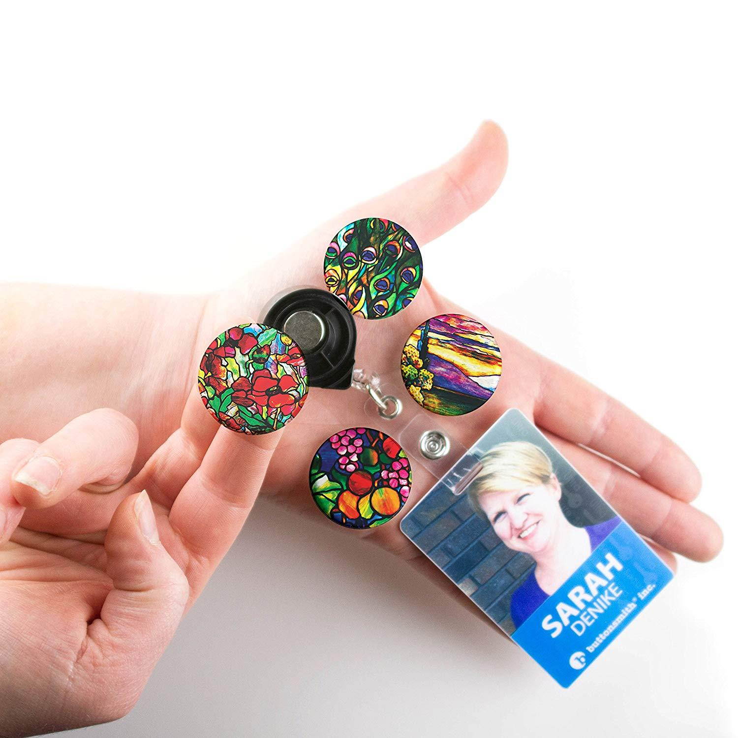 Buttonsmith Louis Comfort Tiffany Tinker Reel Retractable Badge Reel With Belt Clip and Extra-Long 36 inch Standard Duty Cord - Made in the USA, 1 Year Warranty