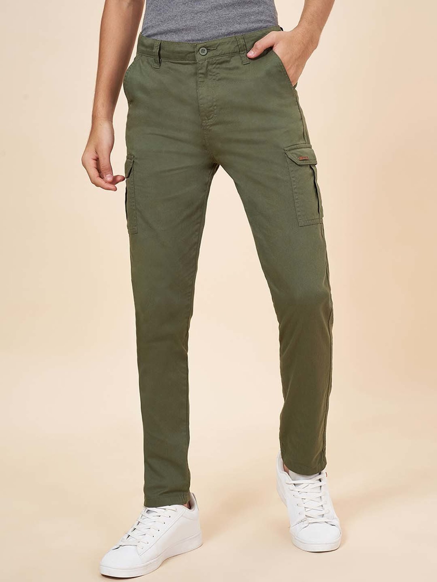 Coolsters by Pantaloons Boys Olive Cotton Regular Fit Trousers