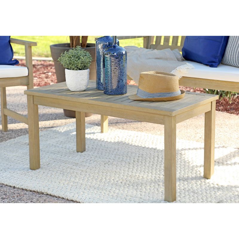 Zen 4pc Outdoor Wood Chat Set with Cushions - Natural - Coaster