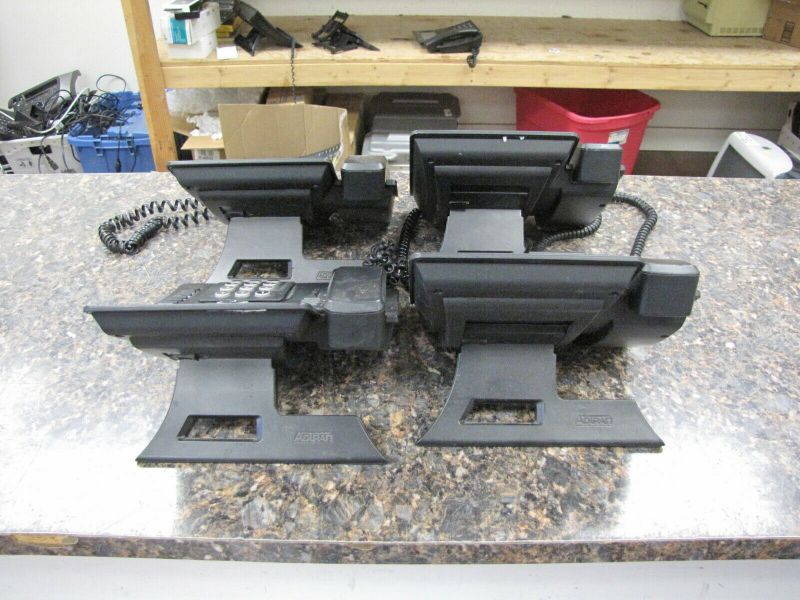 Lot of (4) Adtran IP712 LCD Display VOIP Phones with Handsets and Stands - QTY