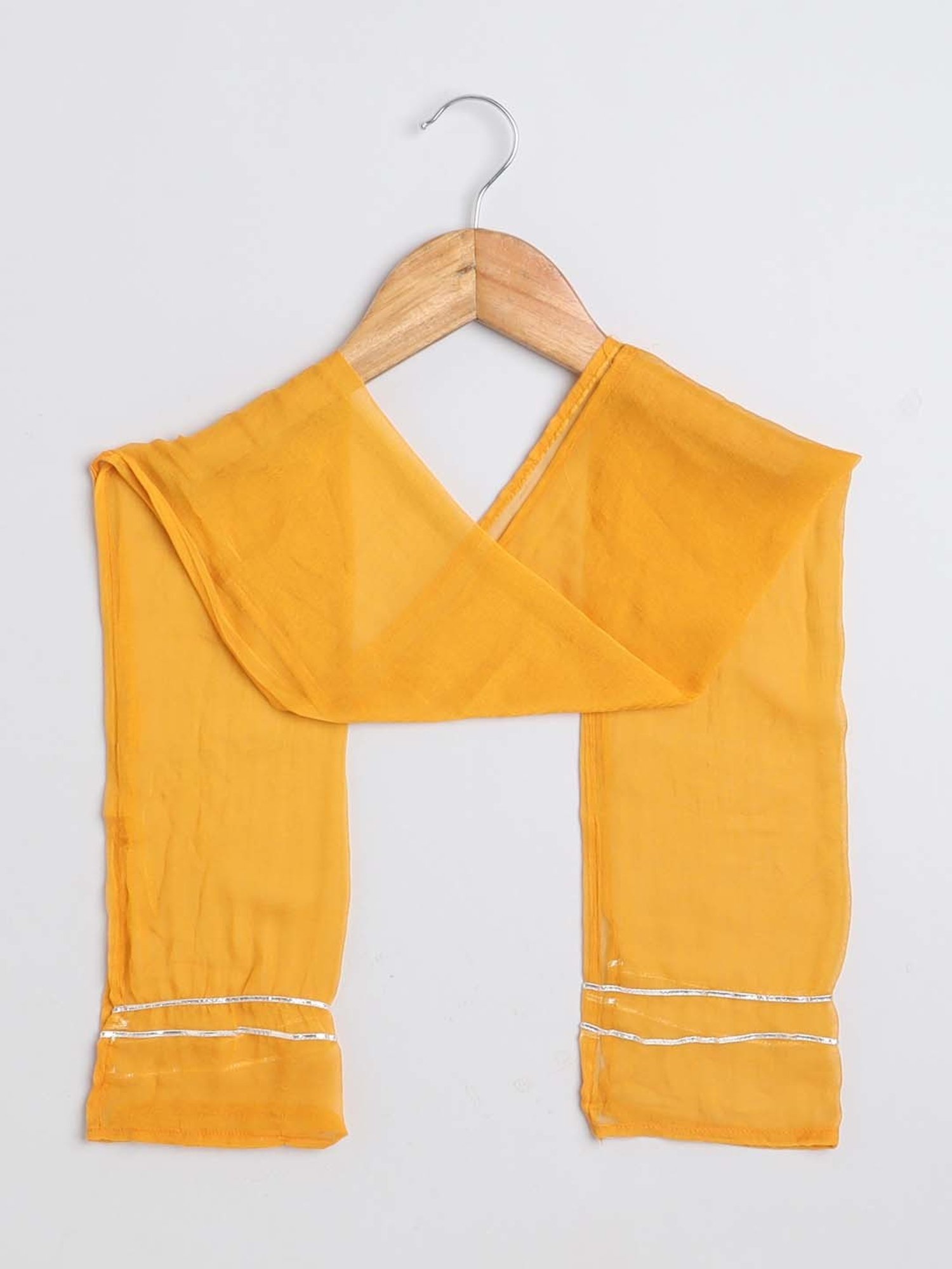 The Magic Wand Kids Mustard Embroidered Lehenga Cholis