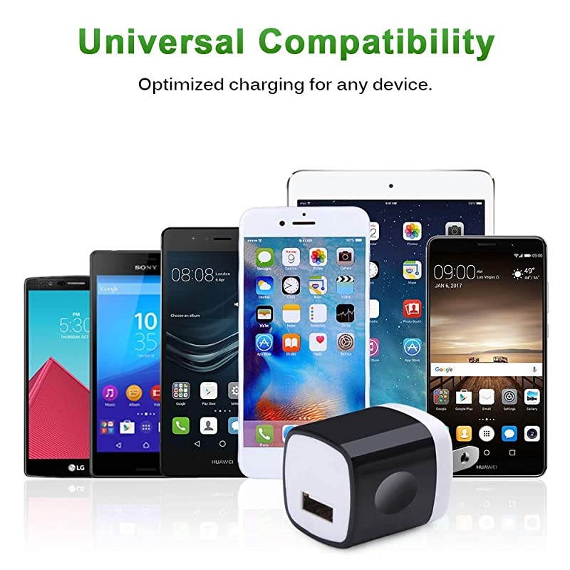 USB Charging Block  5Pack 1A Single Port USB Cube Plug Travel Power Adapter Fast Wall Charger Brick Compatible Phone XS MAXX876S Plus Samsung S10S9+S8S7S6 Edge LG G7G6G5V30 Moto