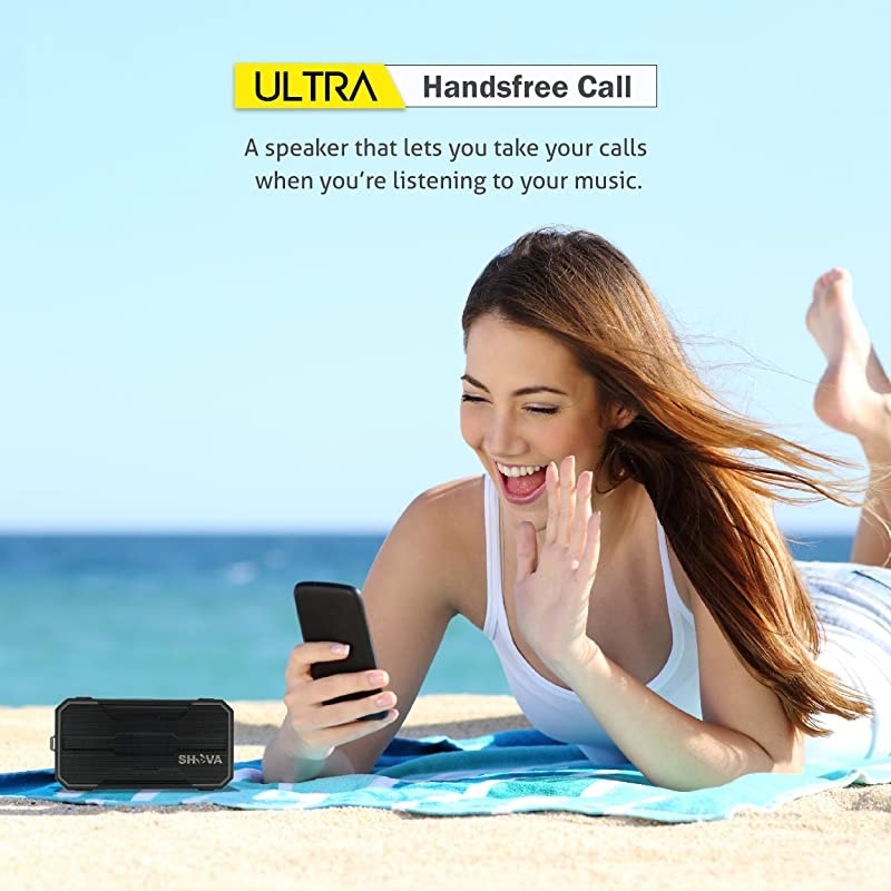 Bluetooth Speaker Outdoor IPX6 Waterproof Speaker Portable Wireless Speaker 10W Drivers Speaker Enhanced Bass Built in Mic Speakerphone Auxin MicroSD for BeachPoolParty and HikingUltra