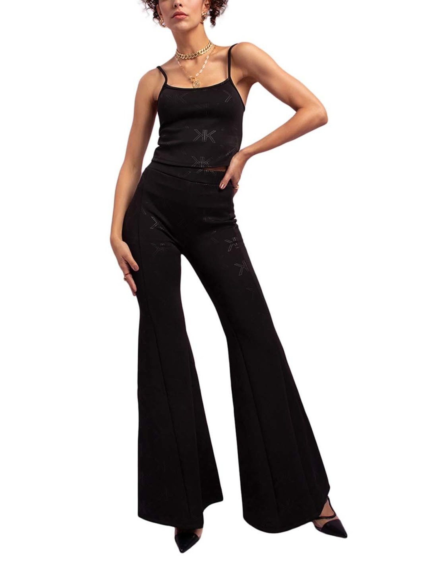 KENDALL + KYLIE Black High Rise Bootcut Pants