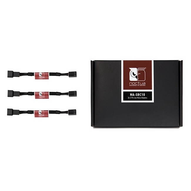 Noctua NA-SRC10, 3 Pin Low-Noise Adaptor Cables for PC fans (Black)
