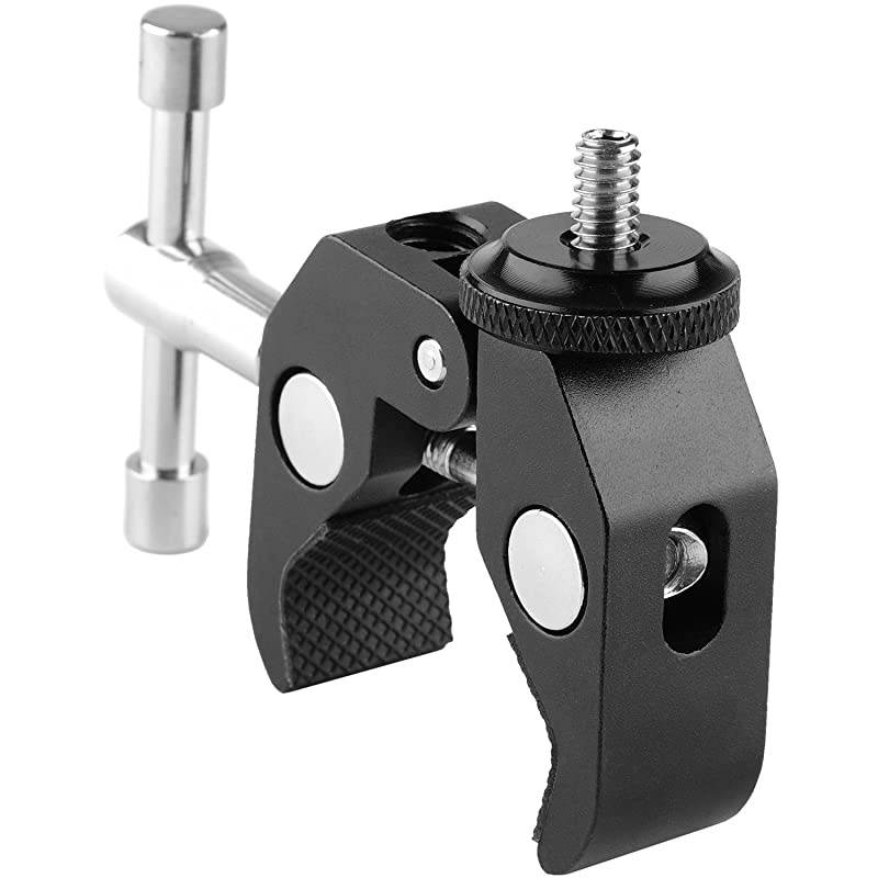 Super Clamp Photography Camera Crab Clamp with 1420 to 14 20 Screw Converter for 15mm RodsLightsUmbrellasShelvesCross Bars and More