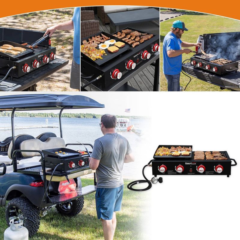 Royal Gourmet Tailgate 4-Burner Gas Griddle Combo Grill GD4002T Black
