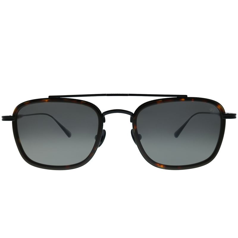 John Varvatos Beacon JV V529 TOR Unisex Square Polarized Sunglasses Dark Tortoise Plastic on Grey 52mm