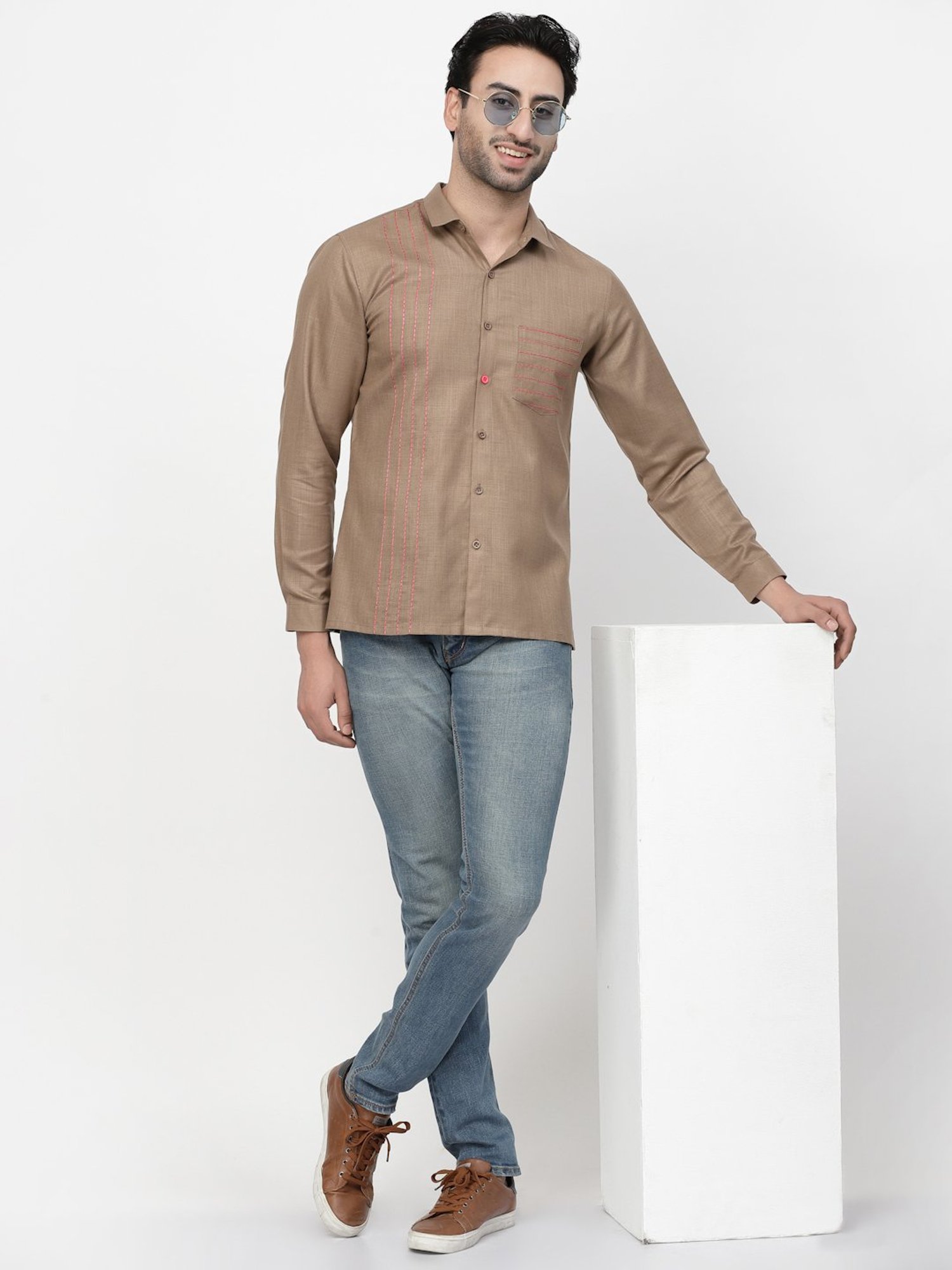 Lela Brown Regular Fit Shirt