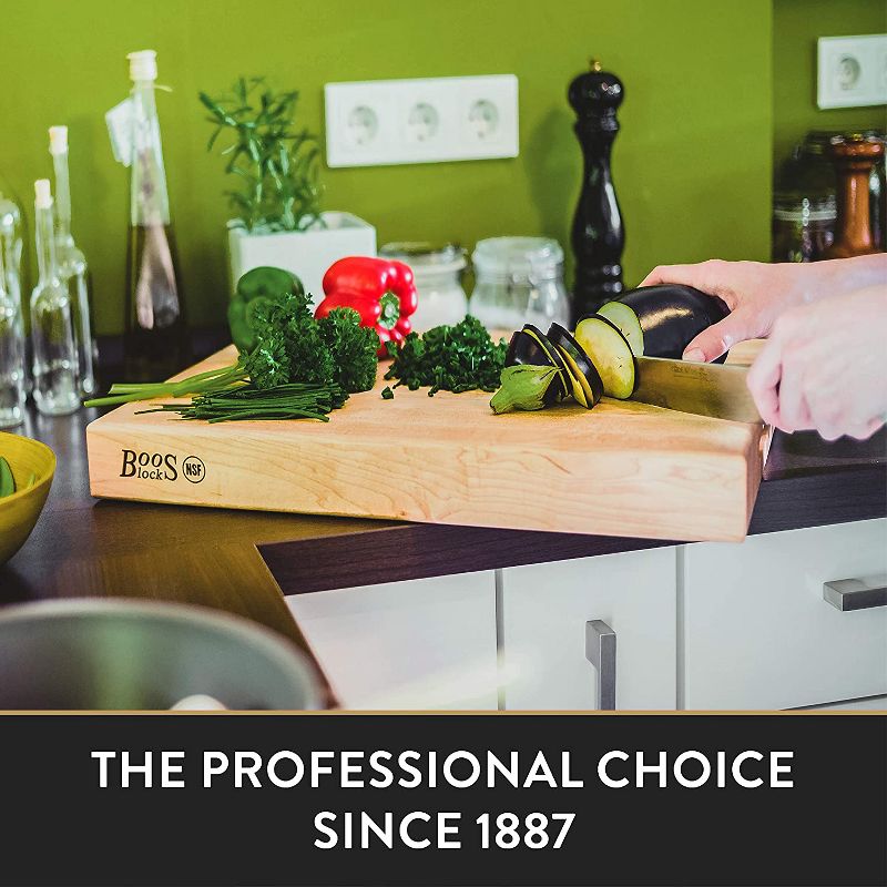 John Boos Maple Wood Edge Grain Reversible Kitchen Butcher Block Cutting Board, 24 x 18 x 2.25 Inches