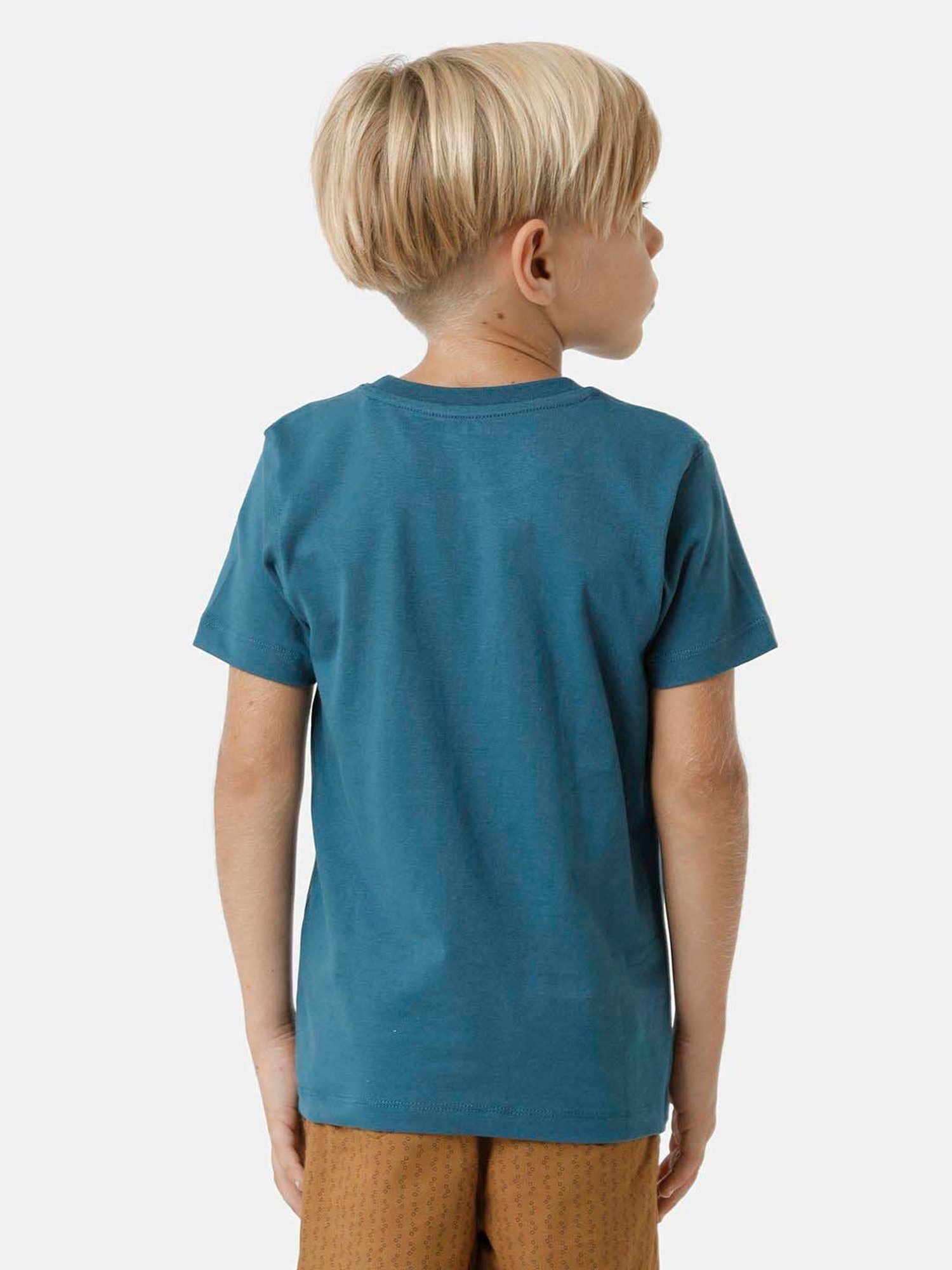 Kate & Oscar Kids Teal Blue Cotton Printed T-Shirt