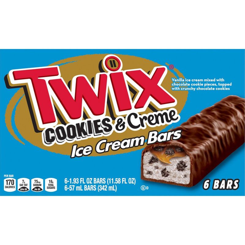 Twix Cookies & Creme Ice Cream Bars - 6ct