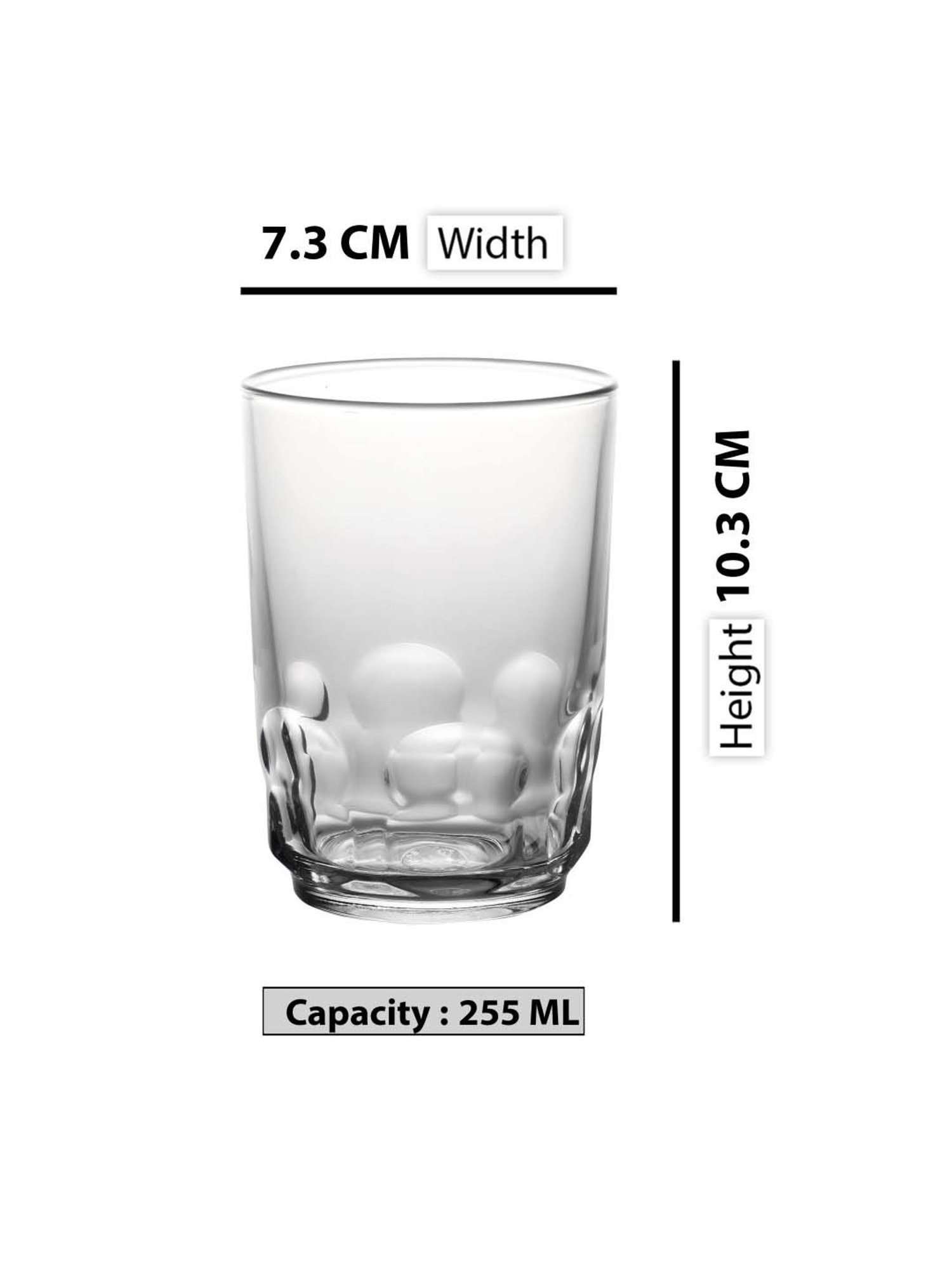 Duralex 'Hilal' Transparent Glass 14.5 cm Tumbler (0.255 L) - Set of 6
