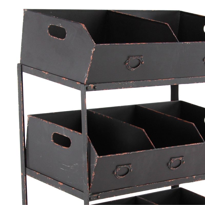 Metal Rolling Cart with 3 Shelves Black - Olivia & May