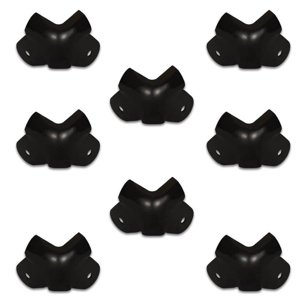 Goldwood Sound GC-203B Steel Black Cabinet Corners Set of 8 Protective Speaker 2 Leg Corners