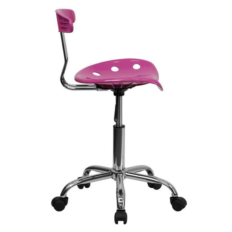 Vibrant Candy Heart and Chrome Swivel Task Chair with Tractor Seat