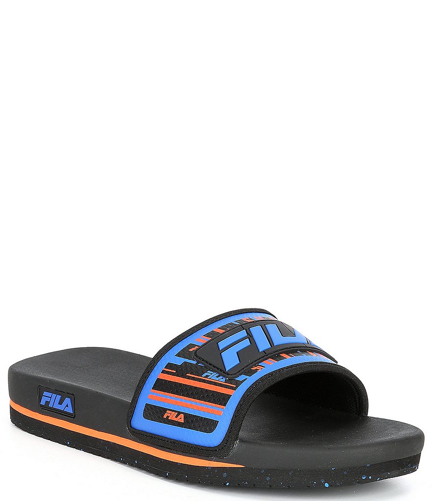 FILA Men's Lunar Logo Detail Pool Slides