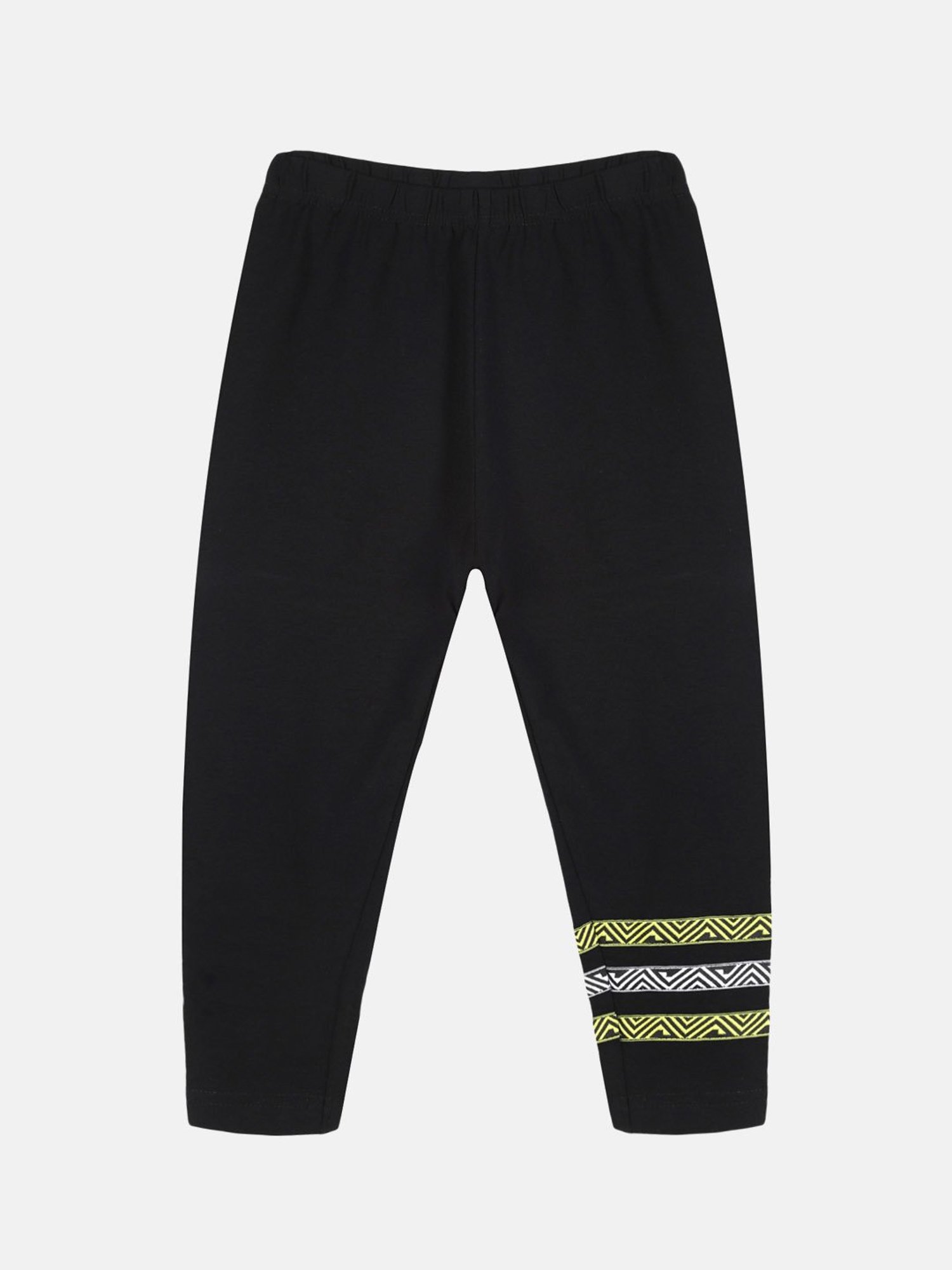 Kiddopanti Girls Black Solid Leggings